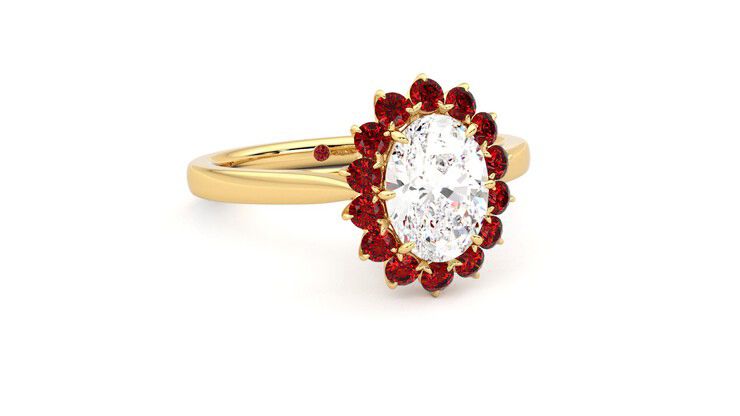 Taylor & Hart Lyra Oval Engagement Ring 360 degree image 4