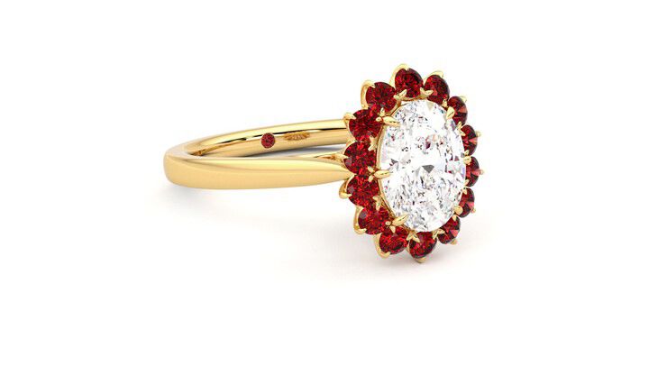 Taylor & Hart Lyra Oval Engagement Ring 360 degree image 5