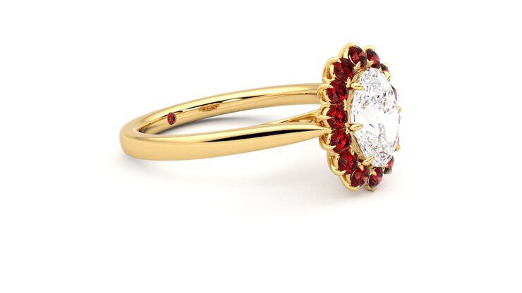 Taylor & Hart Lyra Oval Engagement Ring 360 degree image 7