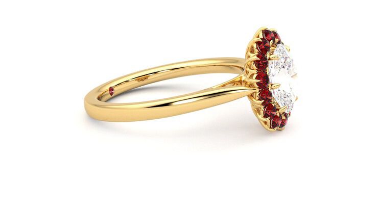 Taylor & Hart Lyra Oval Engagement Ring 360 degree image 8