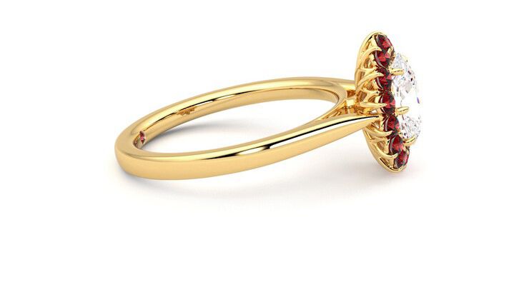 Taylor & Hart Lyra Oval Engagement Ring 360 degree image 9