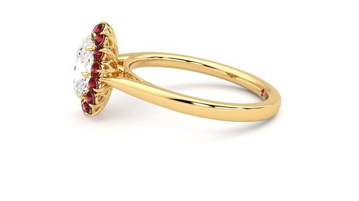 Taylor & Hart Lyra Oval Engagement Ring 360 degree image 21