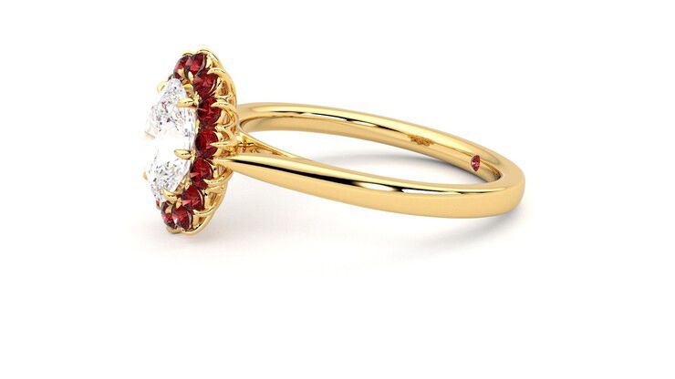 Taylor & Hart Lyra Oval Engagement Ring 360 degree image 22