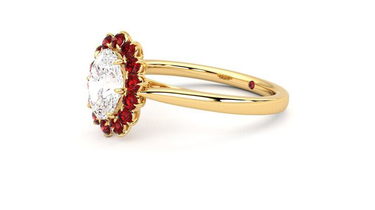 Taylor & Hart Lyra Oval Engagement Ring 360 degree image 23