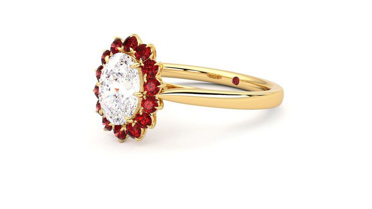 Taylor & Hart Lyra Oval Engagement Ring 360 degree image 24
