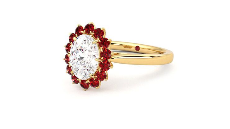 Taylor & Hart Lyra Oval Engagement Ring 360 degree image 25
