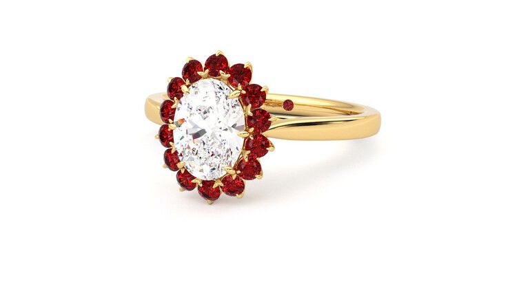 Taylor & Hart Lyra Oval Engagement Ring 360 degree image 26