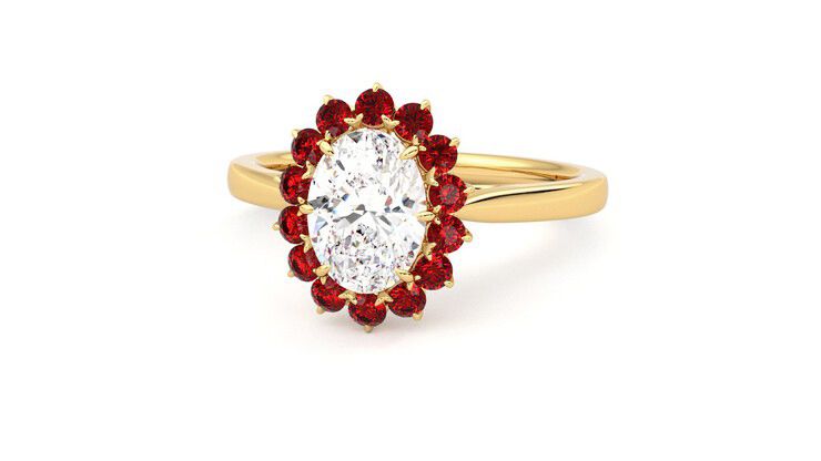 Taylor & Hart Lyra Oval Engagement Ring 360 degree image 27