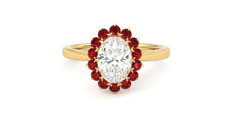 Taylor & Hart Lyra Oval Engagement Ring 360 degree image 29