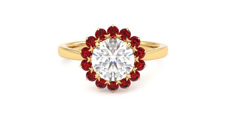 Taylor & Hart Lyra Round Engagement Ring 360 degree image 0