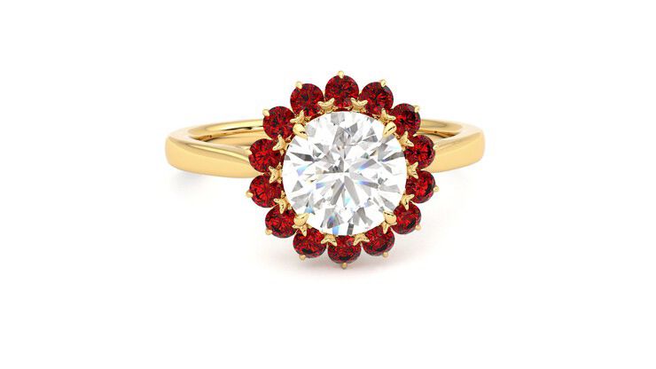 Taylor & Hart Lyra Round Engagement Ring 360 degree image 2