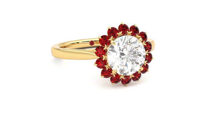 Taylor & Hart Lyra Round Engagement Ring 360 degree image 4