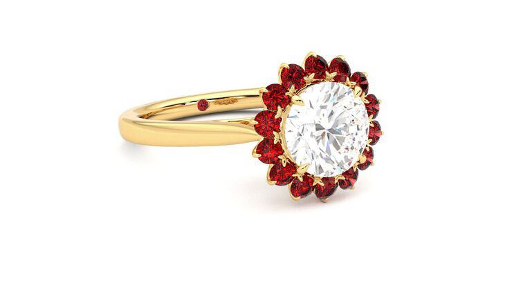 Taylor & Hart Lyra Round Engagement Ring 360 degree image 5