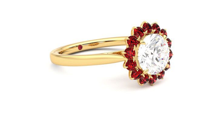 Taylor & Hart Lyra Round Engagement Ring 360 degree image 6