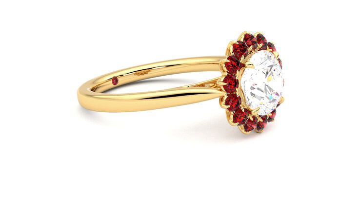 Taylor & Hart Lyra Round Engagement Ring 360 degree image 7