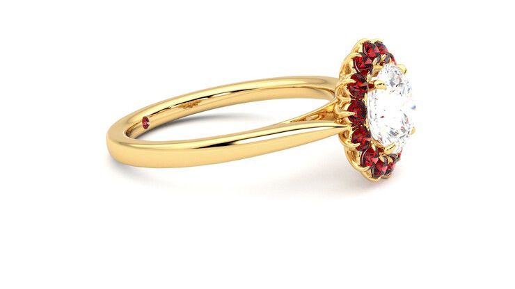 Taylor & Hart Lyra Round Engagement Ring 360 degree image 8