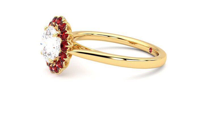 Taylor & Hart Lyra Round Engagement Ring 360 degree image 22