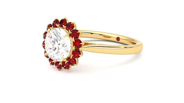 Taylor & Hart Lyra Round Engagement Ring 360 degree image 24