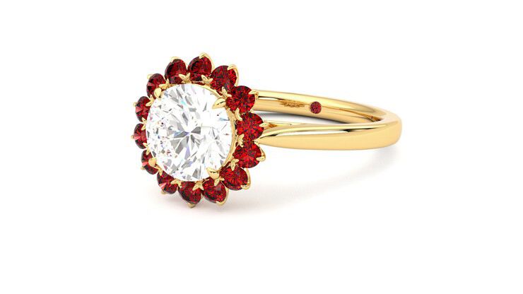 Taylor & Hart Lyra Round Engagement Ring 360 degree image 25