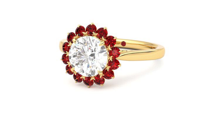 Taylor & Hart Lyra Round Engagement Ring 360 degree image 26