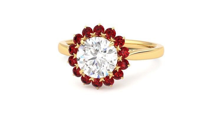 Taylor & Hart Lyra Round Engagement Ring 360 degree image 27
