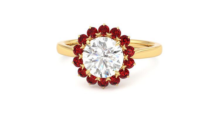 Taylor & Hart Lyra Round Engagement Ring 360 degree image 28