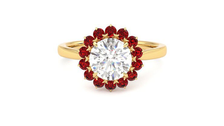 Taylor & Hart Lyra Round Engagement Ring 360 degree image 29