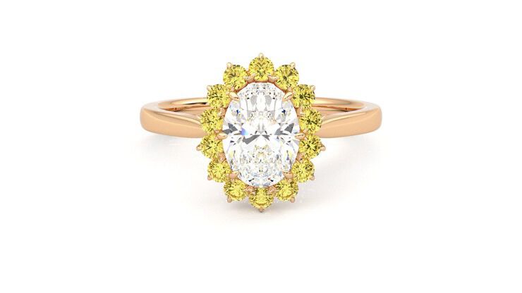 Taylor & Hart Lyra Oval Engagement Ring 360 degree image 0