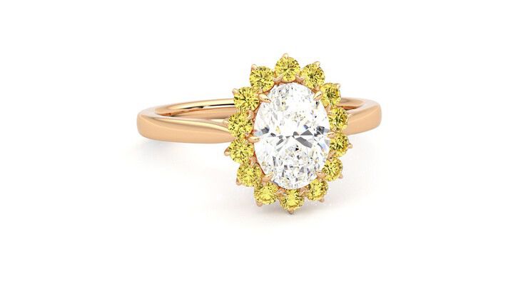 Taylor & Hart Lyra Oval Engagement Ring 360 degree image 3