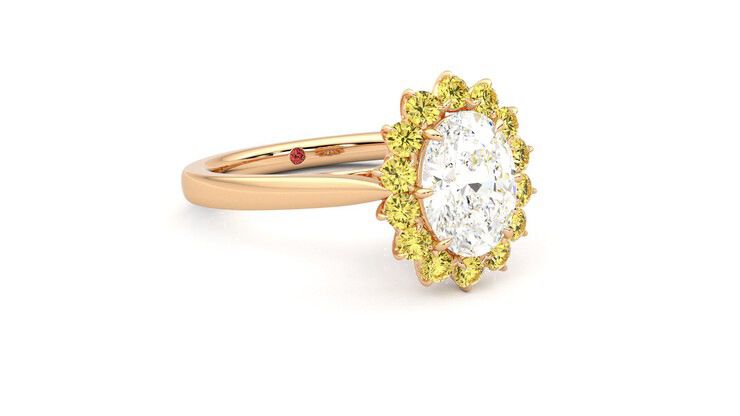 Taylor & Hart Lyra Oval Engagement Ring 360 degree image 5