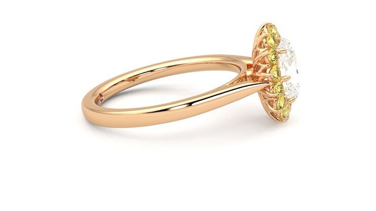 Taylor & Hart Lyra Oval Engagement Ring 360 degree image 9