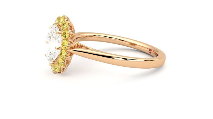 Taylor & Hart Lyra Oval Engagement Ring 360 degree image 22