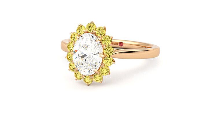 Taylor & Hart Lyra Oval Engagement Ring 360 degree image 26