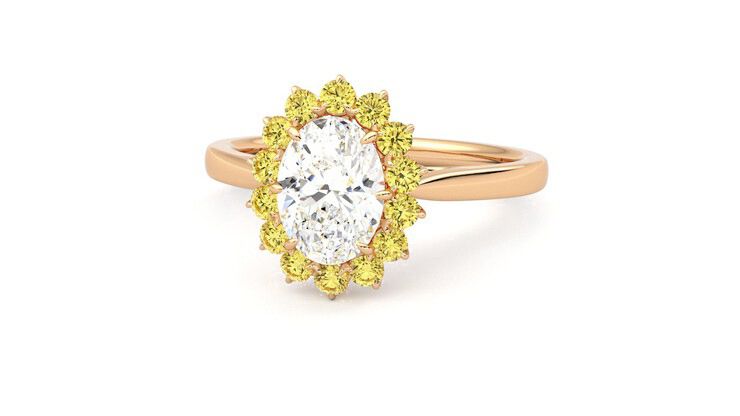 Taylor & Hart Lyra Oval Engagement Ring 360 degree image 27