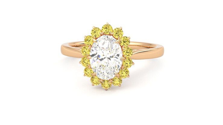 Taylor & Hart Lyra Oval Engagement Ring 360 degree image 28