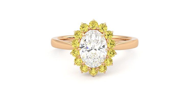 Taylor & Hart Lyra Oval Engagement Ring 360 degree image 29