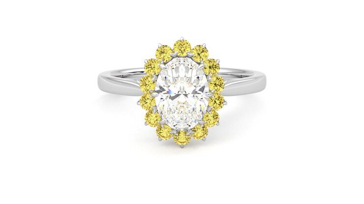 Taylor & Hart Lyra Oval Engagement Ring 360 degree image 0