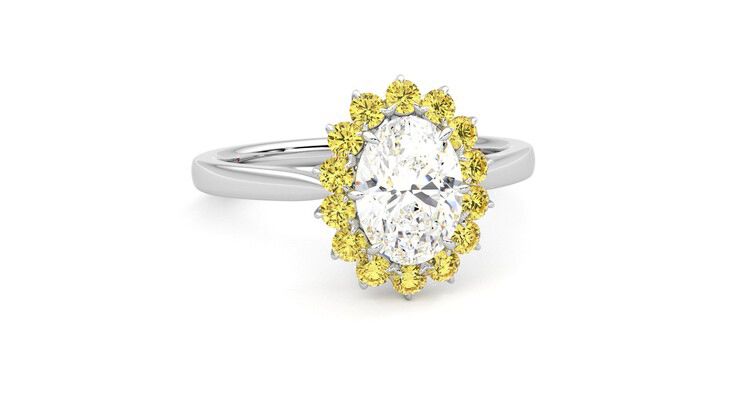 Taylor & Hart Lyra Oval Engagement Ring 360 degree image 3