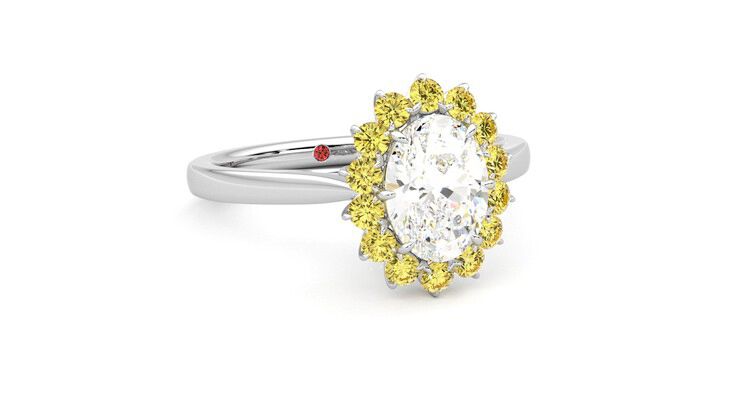Taylor & Hart Lyra Oval Engagement Ring 360 degree image 4
