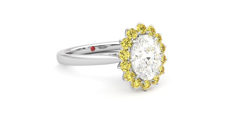 Taylor & Hart Lyra Oval Engagement Ring 360 degree image 5