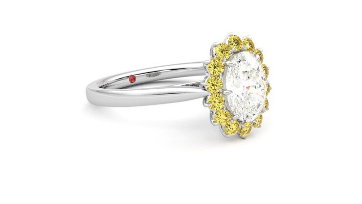 Taylor & Hart Lyra Oval Engagement Ring 360 degree image 6