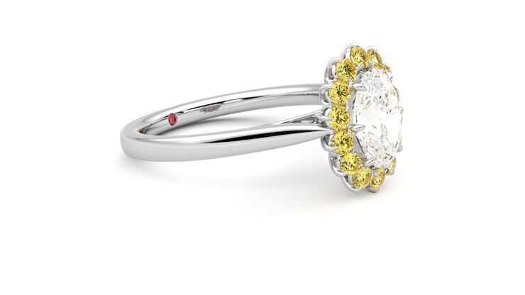 Taylor & Hart Lyra Oval Engagement Ring 360 degree image 7