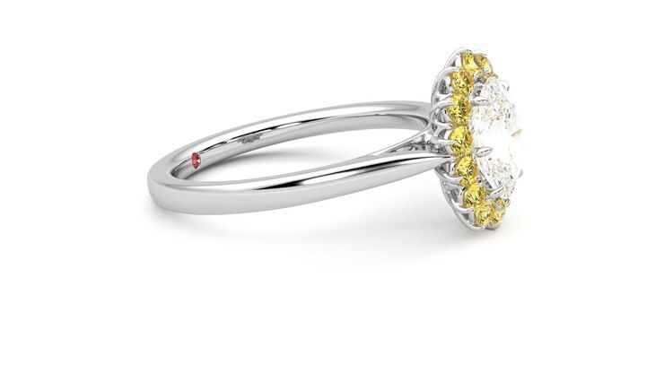 Taylor & Hart Lyra Oval Engagement Ring 360 degree image 8