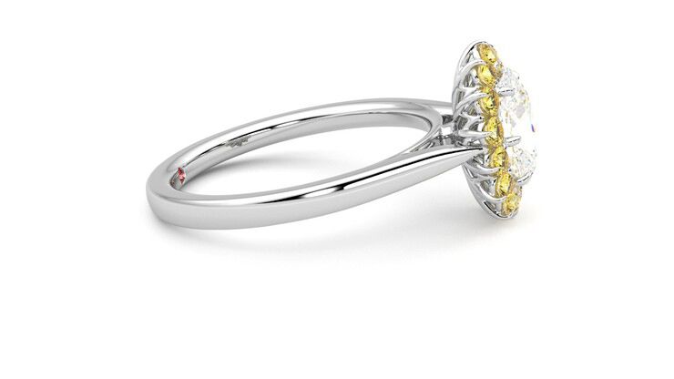 Taylor & Hart Lyra Oval Engagement Ring 360 degree image 9