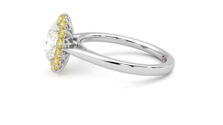 Taylor & Hart Lyra Oval Engagement Ring 360 degree image 21
