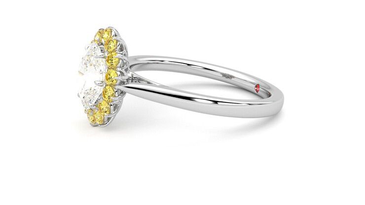 Taylor & Hart Lyra Oval Engagement Ring 360 degree image 22