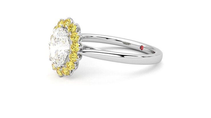 Taylor & Hart Lyra Oval Engagement Ring 360 degree image 23