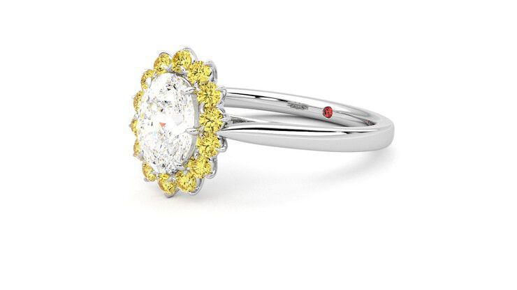 Taylor & Hart Lyra Oval Engagement Ring 360 degree image 24