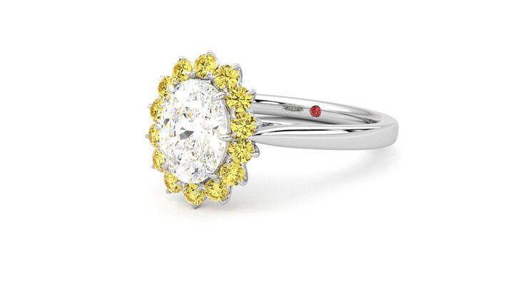 Taylor & Hart Lyra Oval Engagement Ring 360 degree image 25