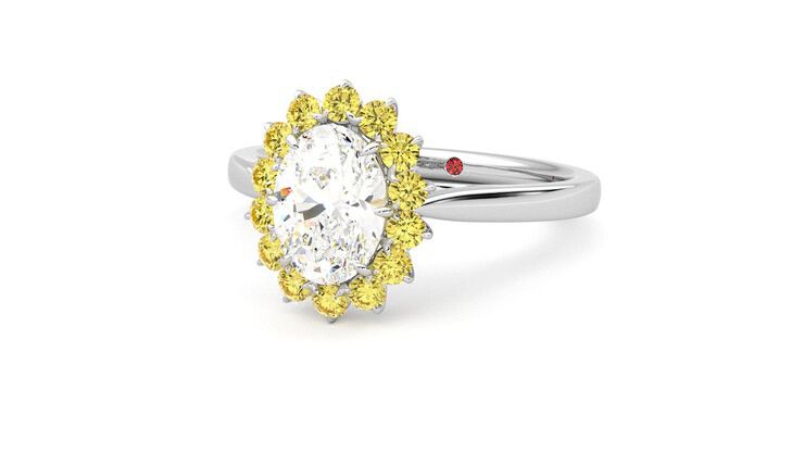 Taylor & Hart Lyra Oval Engagement Ring 360 degree image 26